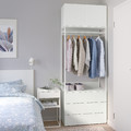 PLATSA Wardrobe with 2 doors+3 drawers, white, Fonnes white, 80x42x221 cm