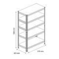 GoodHome Metal Shelving Unit Rand 180 x 97 x 40 cm 5 Shelves 250 kg