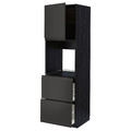 METOD / MAXIMERA Hi cab f ov w dr/2 frnts/2 hi drwrs, black/Upplöv matt anthracite, 60x60x200 cm