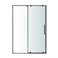 GoodHome Sliding Shower Door Ezili 140 cm, black/transparent