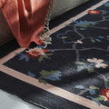 KLOCKBUSKE Rug, flatwoven, dark grey/flower, 160x230 cm