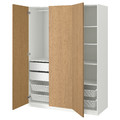 PAX / STORKLINTA Wardrobe combination, white/oak effect, 150x60x201 cm