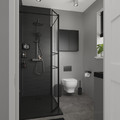 GoodHome Shower Panel Wall Walk-in Ahti 90 + 30cm, chrome/black