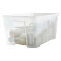 SAMLA Box with lid, transparent, 57x39x28 cm