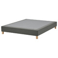 LYNGÖR Sprung mattress base with legs, dark grey, 180x200 cm