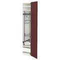 METOD / MAXIMERA High cabinet with cleaning interior, white Kallarp/high-gloss dark red-brown, 40x60x200 cm