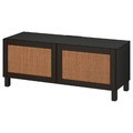 BESTÅ TV bench with doors, black-brown/Studsviken/Stubbarp dark brown, 120x42x48 cm