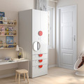 SMÅSTAD / PLATSA Wardrobe, white white/with 3 drawers, 60x57x181 cm