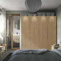 PAX / STORKLINTA Wardrobe combination, grey-beige/oak effect, 200x66x201 cm