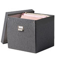 TJOG Storage box with lid, dark grey, 32x31x30 cm