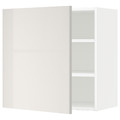 METOD Wall cabinet with shelves, white/Ringhult light grey, 60x60 cm