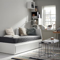 FLEKKE Day-bed w 2 drawers/2 mattresses, white/Vannareid firm, 80x200 cm