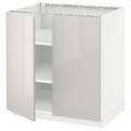 METOD Base cabinet with shelves/2 doors, white/Ringhult light grey, 80x60 cm