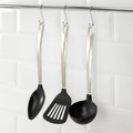 DIREKT 3-piece kitchen utensil set, black, stainless steel