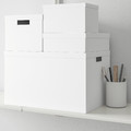 TJENA Storage box with lid, white, 25x35x10 cm