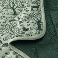 TROLLDOM Quilted blanket, forest animal pattern/green, 96x96 cm