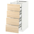 METOD / MAXIMERA Base cb 4 frnts/2 low/3 md drwrs, white, Askersund light ash effect, 40x60 cm