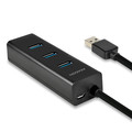 AXAGON Charging Hub HUE-S2BL 4x USB 3.2 Gen 1 1.2m Cable, MicroUSB Charging