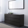 MALM Chest of 6 drawers, black-brown, 160x78 cm