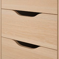 ALEX Drawer unit on castors, white stained oak effect/black, 36x76 cm