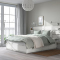 NORDLI Bed frame with storage and mattress, with headboard white/Valevåg medium firm, 160x200 cm