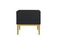 Nightstand Bedside Table Nicole Set of 2, gold legs, matt black