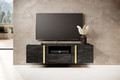 Wall-Mounted TV Cabinet Verica 150 cm, charcoal/gold handles