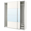 PAX / MEHAMN/AULI Wardrobe combination, white double sided/white mirror glass, 200x66x236 cm