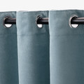 BIRTNA Block-out curtains, 1 pair, light grey-turquoise, 145x300 cm