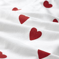 BARNDRÖM Duvet cover and pillowcase, heart pattern/white red