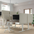 MITTZON Desk sit/stand, electric walnut veneer/white, 160x80 cm