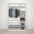 PAX / FARDAL/ÅHEIM Wardrobe combination, high-gloss white/mirror glass, 150x60x236 cm