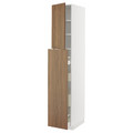 METOD/MAXIMERA Hc w p-o func 4drw/1dr/2shlv, white/Tistorp brown walnut effect, 40x60x220 cm