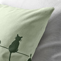 BARNDRÖM Cushion cover, cat pattern, green, 50x50 cm