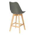 Bar Stool Norden Wood, low, PP, dark grey