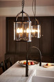 GALJON Pendant lamp, black, transparent glass, 25 cm