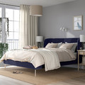 TUFJORD Upholstered bed frame, Tallmyra black-blue/Luröy, 140x200 cm