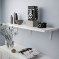 BERGSHULT / TOMTHULT Shelf with bracket, white, 120x30 cm