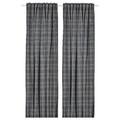 HÄGGVECKMAL Room darkening curtains, 1 pair, dark grey, 145x300 cm