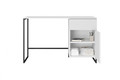 Desk with Drawer Asha 120 cm, matt white, black frame