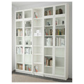 BILLY / OXBERG Bookcase, white, glass, 200x30x237 cm