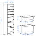 TROFAST Storage combination with boxes, white/white, 46x30x145 cm