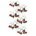 Christmas 3D Decorative Stickers Candles 6pcs