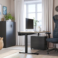 MITTZON Desk, birch veneer/black, 140x60 cm