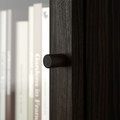 BILLY/OXBERG Bookcase with glass doors, dark brown oak effect/clear glass, 80x30x237 cm