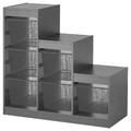 TROFAST Storage combination with boxes, grey/dark grey, 99x44x94 cm