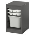 TROFAST Storage combination with box/trays, grey white/grey, 34x44x56 cm