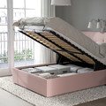 IDANÄS upholstered ottoman bed, Gunnared pale pink, 160x200 cm