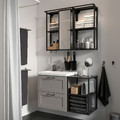 ENHET Bathroom, anthracite/grey frame, 102x43x65 cm