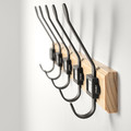 KARTOTEK Rack with 5 hooks, pine, grey